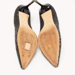 Pre Owned Jimmy Choo Black Glitter Romy Pointed Toe Pumps Size 41