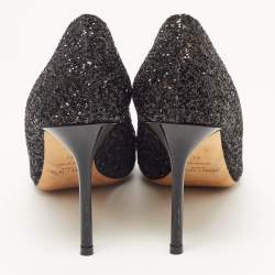 Pre Owned Jimmy Choo Black Glitter Romy Pointed Toe Pumps Size 41