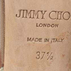 Pre Owned Jimmy Choo Silver Glitter Slingback Sandals Size 37.5