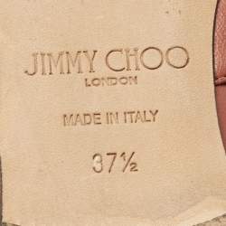 Pre Owned Jimmy Choo Pink Leather Gela Flats Size 37.5