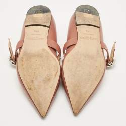 Pre Owned Jimmy Choo Pink Leather Gela Flats Size 37.5