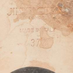 Pre Owned Jimmy Choo Metallic Leather Nanda Flat Slides Size 37.5