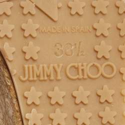 Pre Owned Jimmy Choo White Python Leather Prima Wedge Platform Sandals Size 38.5