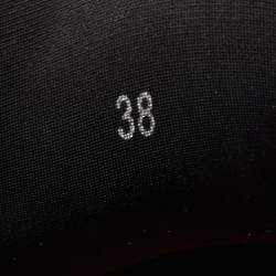 Pre Owned Jimmy Choo Black/Brown Leather and Leopard Print Nylon Memphis Sneakers Size 38