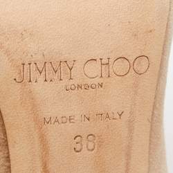 Pre Owned Jimmy Choo Beige Suede Romy Pointed Toe Pumps Size 38
