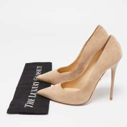 Pre Owned Jimmy Choo Beige Suede Romy Pointed Toe Pumps Size 38