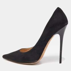 Jimmy Choo Black Suede Romy Pumps Size 37.5