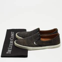Jimmy Choo Iridescent Canvas and Patent Low Top Sneakers Size 38 