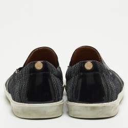 Jimmy Choo Iridescent Canvas and Patent Low Top Sneakers Size 38 