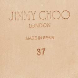 Pre Owned Jimmy Choo Brown Leather Laran Flat Slides Size 37