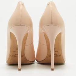 Pre Owned Jimmy Choo Beige Leather Pointed Toe Pumps Size 39