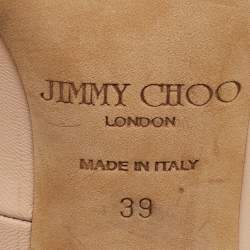 Pre Owned Jimmy Choo Beige Leather Pointed Toe Pumps Size 39