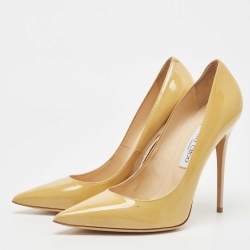 Pre Owned Jimmy Choo Beige Patent Love Pointed Toe Pumps Size 41