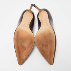 Pre Owned Jimmy Choo Dark Brown Leather Romy Pumps Size 40 