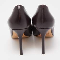 Pre Owned Jimmy Choo Dark Brown Leather Romy Pumps Size 40 