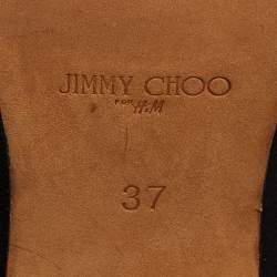 Pre Owned Jimmy Choo For H&M Black Leather Thigh High Boots Size 37