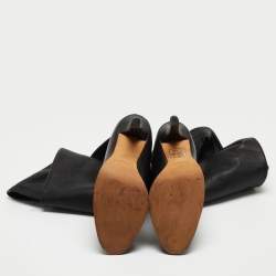 Pre Owned Jimmy Choo For H&M Black Leather Thigh High Boots Size 37