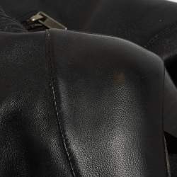 Pre Owned Jimmy Choo For H&M Black Leather Thigh High Boots Size 37