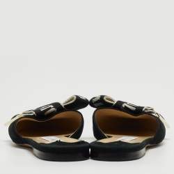 Pre Owned Jimmy Choo Black Suede Gretchen Flat Mules Size 39