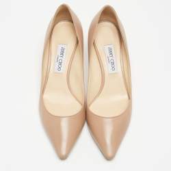 Pre Owned Jimmy Choo Beige Leather Romy Pumps Size 41