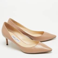 Pre Owned Jimmy Choo Beige Leather Romy Pumps Size 41