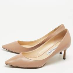 Pre Owned Jimmy Choo Beige Leather Romy Pumps Size 41
