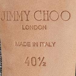 Pre Owned صندل جيمي تشو سويدي ميتاليك بسيور مقاس 40.5
