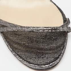 Pre Owned صندل جيمي تشو سويدي ميتاليك بسيور مقاس 40.5