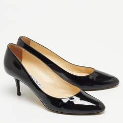 Pre Owned Jimmy Choo Black Patent Round Toe Pumps Size 41