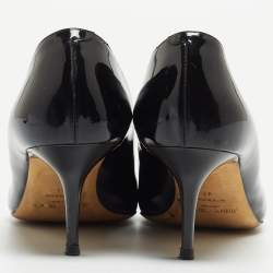 Pre Owned Jimmy Choo Black Patent Round Toe Pumps Size 41