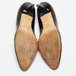 Pre Owned Jimmy Choo Black Patent Round Toe Pumps Size 41