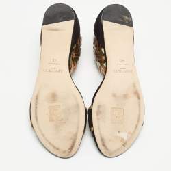 Pre Owned صندل فلات جيمي تشو كيمرو سويدي أسود مقاس 40