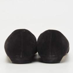 Pre Owned Jimmy Choo Black Suede Ballet Flats Size 41.5 