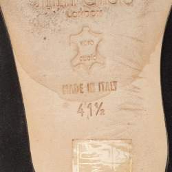 Pre Owned Jimmy Choo Black Suede Ballet Flats Size 41.5 