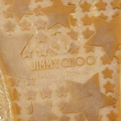 مملوكة مسبقًا Jimmy Choo Metallic Silver Leather Pow Espadrille Flats Size 41