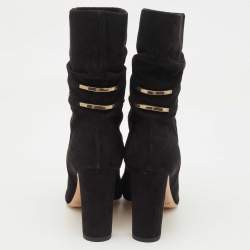 Pre Owned Jimmy Choo Black Suede Ankle Boots Size 36.5