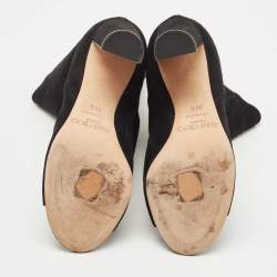 Pre Owned Jimmy Choo Black Suede Ankle Boots Size 36.5
