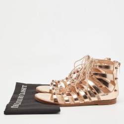 Jimmy Choo Rose Gold Leather Gigi Sandals Size 36.5