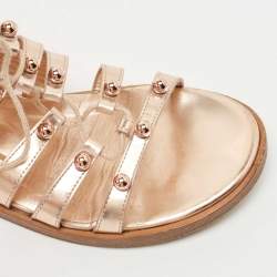 Jimmy Choo Rose Gold Leather Gigi Sandals Size 36.5