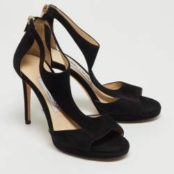 Pre Owned Jimmy Choo Black Suede Lana Sandals Size 35