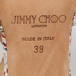 Jimmy Choo Multicolor Splash Print Python Lang Sandals Size 39