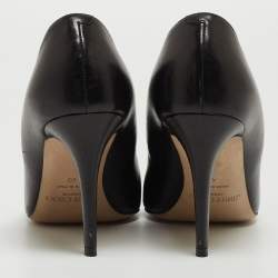 Pre Owned Jimmy Choo Black Leather Gilbert Pointed Toe Pumps Size 40