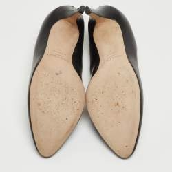Pre Owned Jimmy Choo Black Leather Gilbert Pointed Toe Pumps Size 40