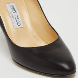 Pre Owned Jimmy Choo Black Leather Gilbert Pointed Toe Pumps Size 40