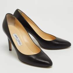 Pre Owned Jimmy Choo Black Leather Gilbert Pointed Toe Pumps Size 40