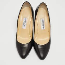 Pre Owned Jimmy Choo Black Leather Gilbert Pointed Toe Pumps Size 40