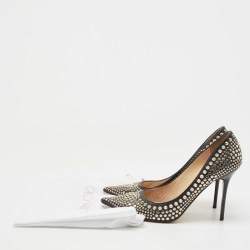 Pre Owned Jimmy Choo Black Leather Studded Pumps Size 37