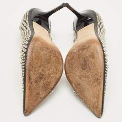 Pre Owned Jimmy Choo Black Leather Studded Pumps Size 37