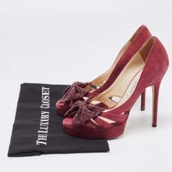 Jimmy Choo Plum Suede Taja Platform Pumps Size 36