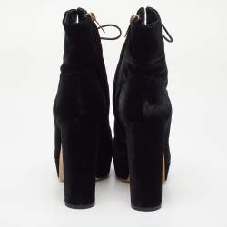 Pre Owned Jimmy Choo Black Velvet Deon Ankle Boots Size 38